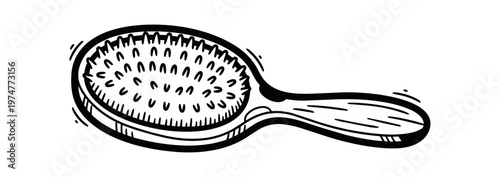 Hairbrush illustration isolated on black background