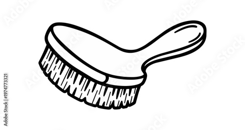 Stylized hairbrush graphic design for beauty and hygiene concepts