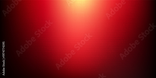 Red LED panel light with screen overlay and digital grid board effect. 3D concert stage texture or television studio pattern. Neon dot glow or abstract halftone points for technology art displays.