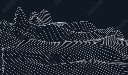 Map abstract contour for relief terrain grid and land landscape line. Cartography geography topography for mountain topographic vector and geographic texture topo. Map design wavy with relief.