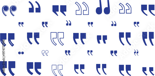 Blue Minimalist Quotation Mark Set for Editorial and UI Design