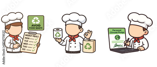 Chefs promoting food waste reduction and climate pledge