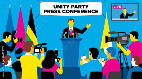 Unity Party Press Conference with Media Coverage and Online Streaming
