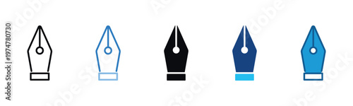 Nib Icon Set Multiple Style Of