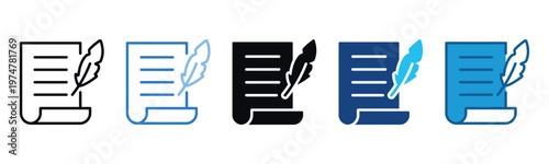 Writer Icon Set Multiple Style Of