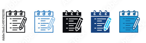 Note Icon Set Multiple Style Of
