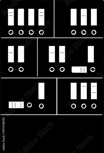 Office Cabinet with Organized Binders and Files Illustration