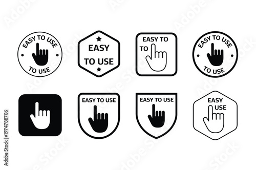 Easy to use icon vector illustration simple flat design user-friendly label symbol modern minimal style graphic element.