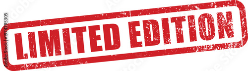 Distressed Red Limited Edition Rubber Stamp Grunge Text