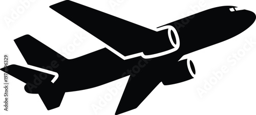 airplane silhouette flying high