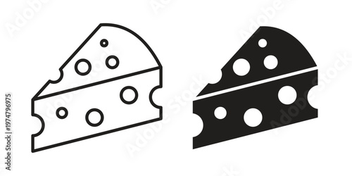 Cheese slice icon for graphic and web design. EPS10