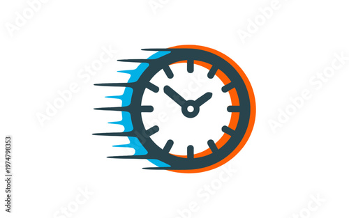 Clock illustration representing time concept and speed.