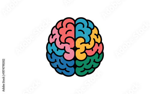 Brain graphic for education or medical design.