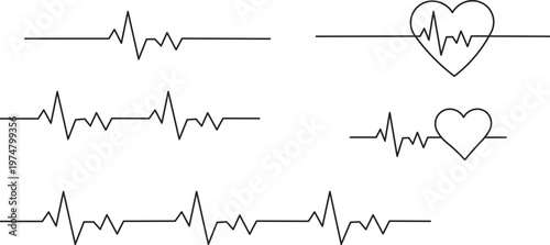 Heart rate graphics. Vector illustration.. Electrocardiogram. Heartbeat Cardiogram Icon Vector