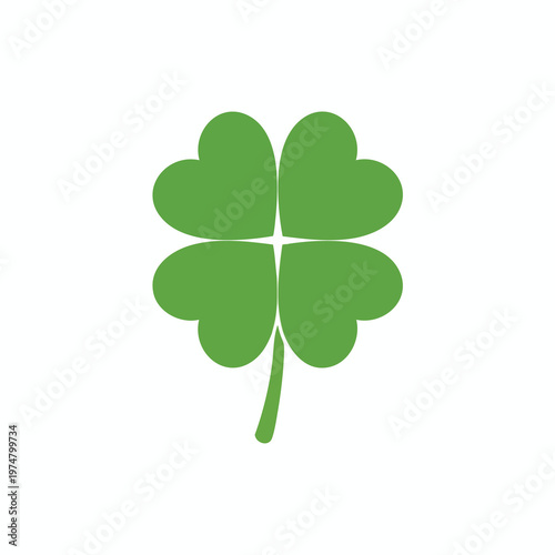 A simplified green four-leaf clover icon against a white background