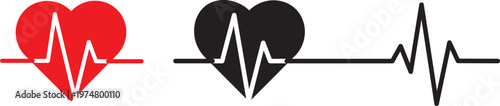 Heart rate graphics. Vector illustration.. Electrocardiogram. Heartbeat Cardiogram Icon Vector