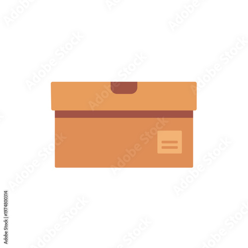 cardboard shoe box, storage container, colorful vector flat style illustration