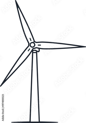 Illustration of a modern wind turbine generating renewable energy