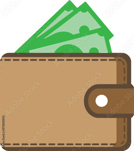 Wallet filled with green dollar bills symbolizing financial growth and opportunity