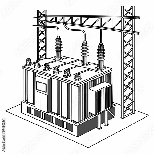 Electrical transformer station with insulators power
