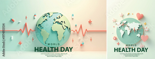 Elegant World health day backgorund, Realistic World health day for social media template	