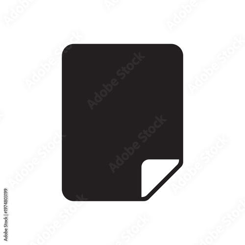 Blank Paper Sheet Glyph Vector for Office Documents