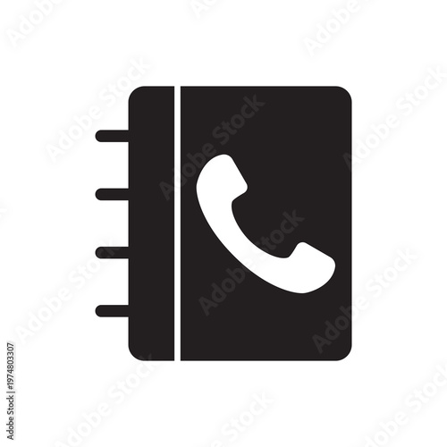 Personal Address Book Glyph Icon with Networking Contacts