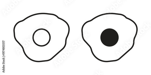 Fried egg icon for graphic and web design. EPS10