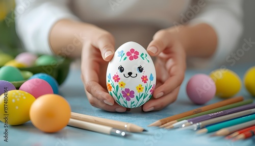 Handcrafted Floral Easter Eggs in Soft Pastel Style