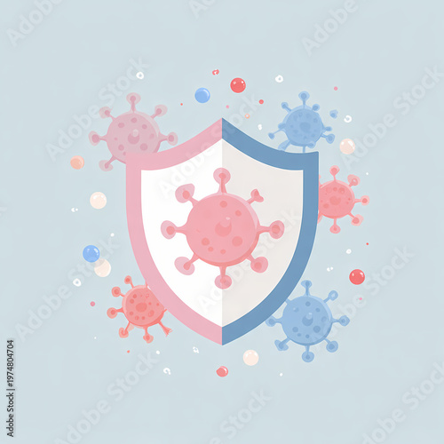 Shield protects against virus particles floating in air around it