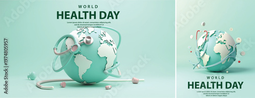 Elegant World health day backgorund, Realistic World health day for social media template	