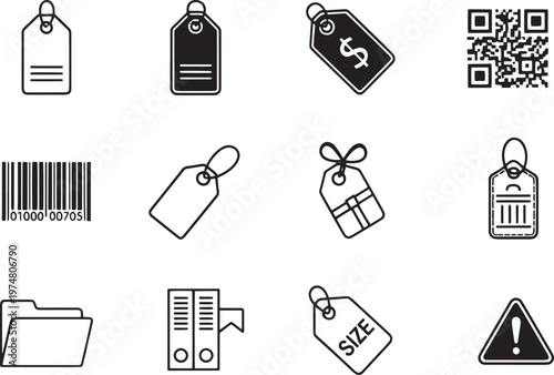 A white background displays several icons representing product labeling and information.