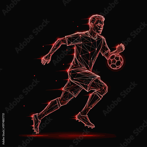 Man Running with Soccer Ball Fast.