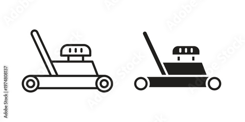lawn mower icon for graphic and web design. EPS10
