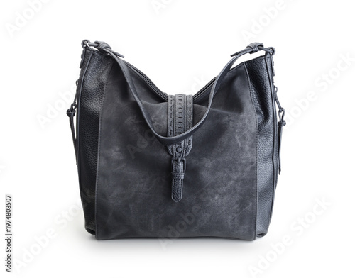 Leather women's bag isolated on white.