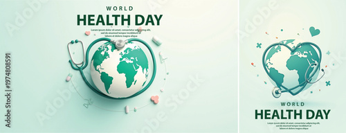 Elegant World health day backgorund, Realistic World health day for social media template	