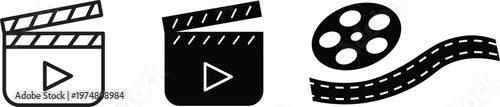 Movie icon, film icon, movie film icon, film roll icon, film icon vector.
