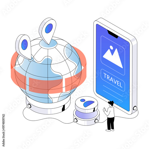 A unique design illustration of global travel 