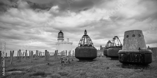 Lighthouse and buoys in Fraserburgh
