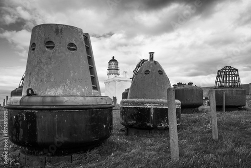 Lighthouse and buoys in Fraserburgh