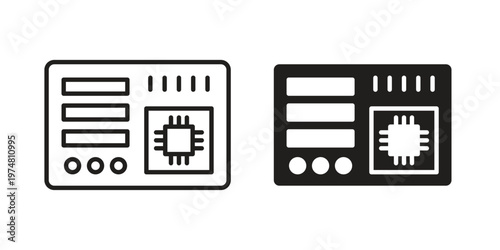 Motherboard icon for graphic and web design. EPS10
