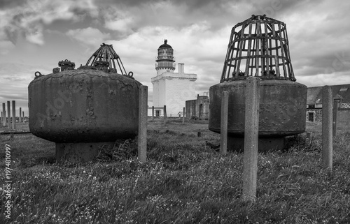 Lighthouse and buoys in Fraserburgh