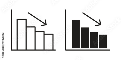 Negative trend icon for graphic and web design. EPS10