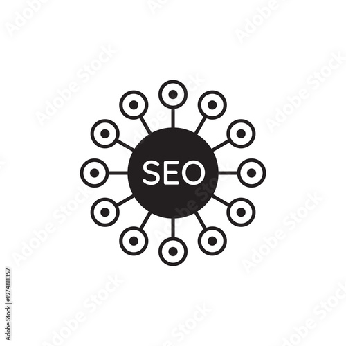 Link building SEO network sitemap nodes solid glyph icon