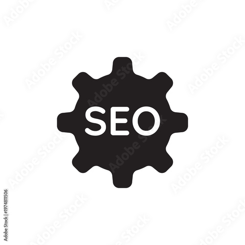 Technical core search engine backend mechanism gear solid glyph icon