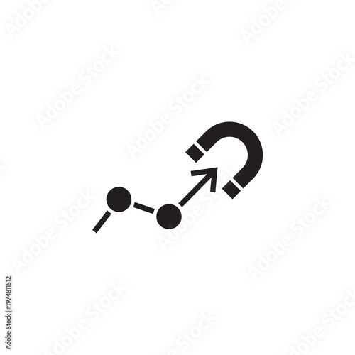 Inbound lead generation marketing pull magnet solid glyph icon
