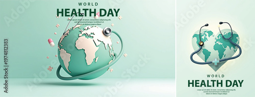 Elegant World health day backgorund, Realistic World health day for social media template	