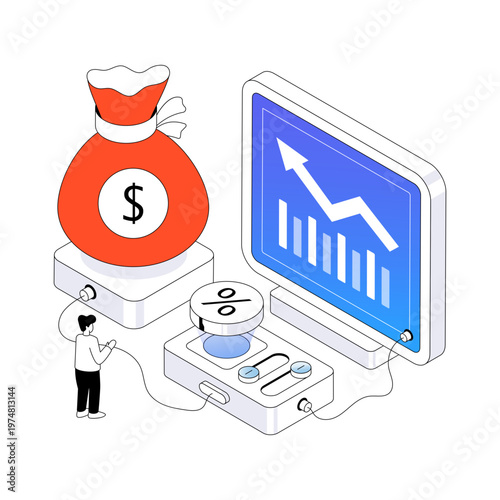 Editable design illustration of business investment 
