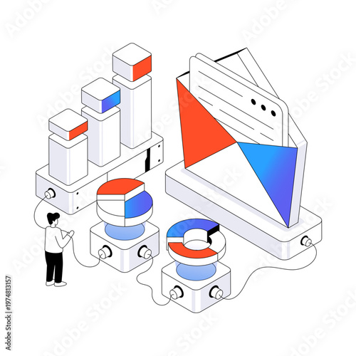 Modern design illustration of business email 