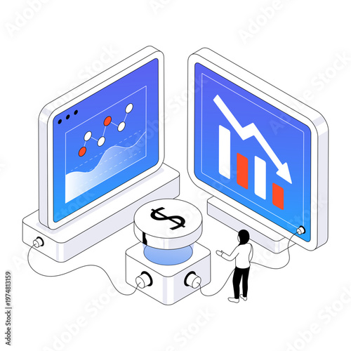 Premium download illustration of business loss